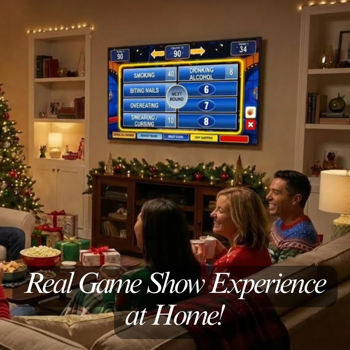 Friendly Feud Family Game Night, Editable Powerpoint Game Show with Auto Score, Party Games for Adults & Families