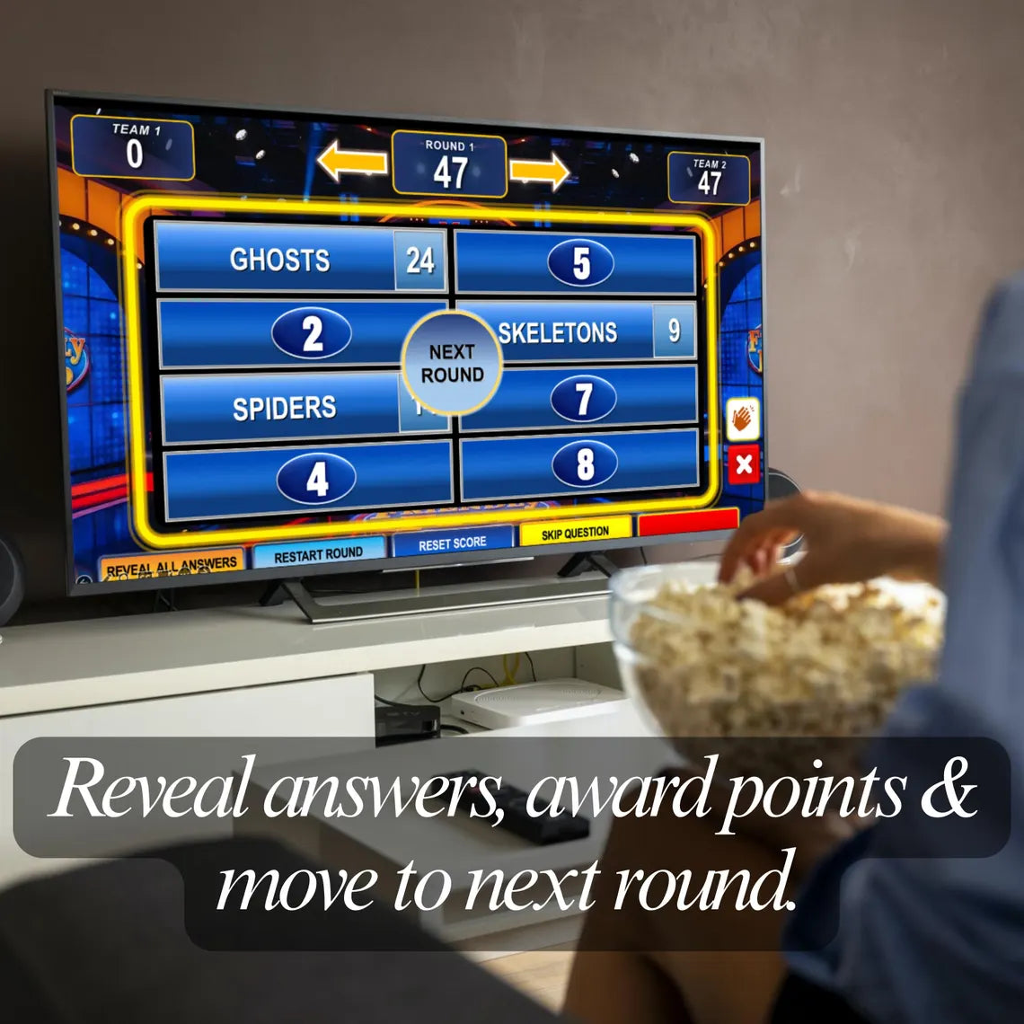 Friendly Feud Family Game Night, Editable Powerpoint Game Show with Auto Score, Party Games for Adults & Families