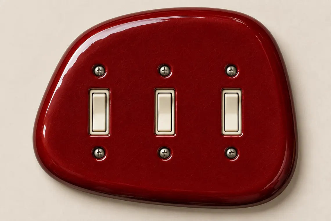 Ceramic Outlet Cover & Light Switch Plate, Organic Wall Plate, Handmade Toggle Switch Cover, Colorful Ceramic Electrical Cover