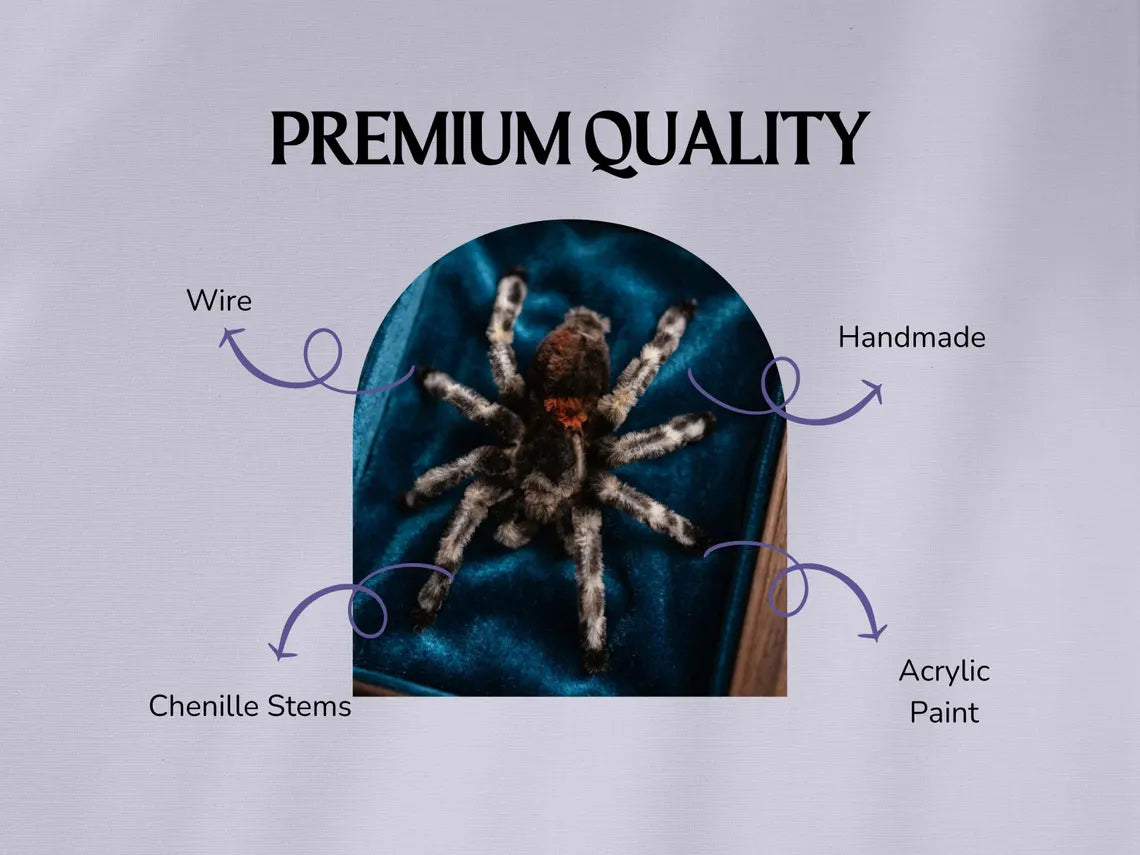 Handmade Mexican Redknee Tarantula Hair Clip, Fuzzy Banded Legs, Gothic Halloween Accessory