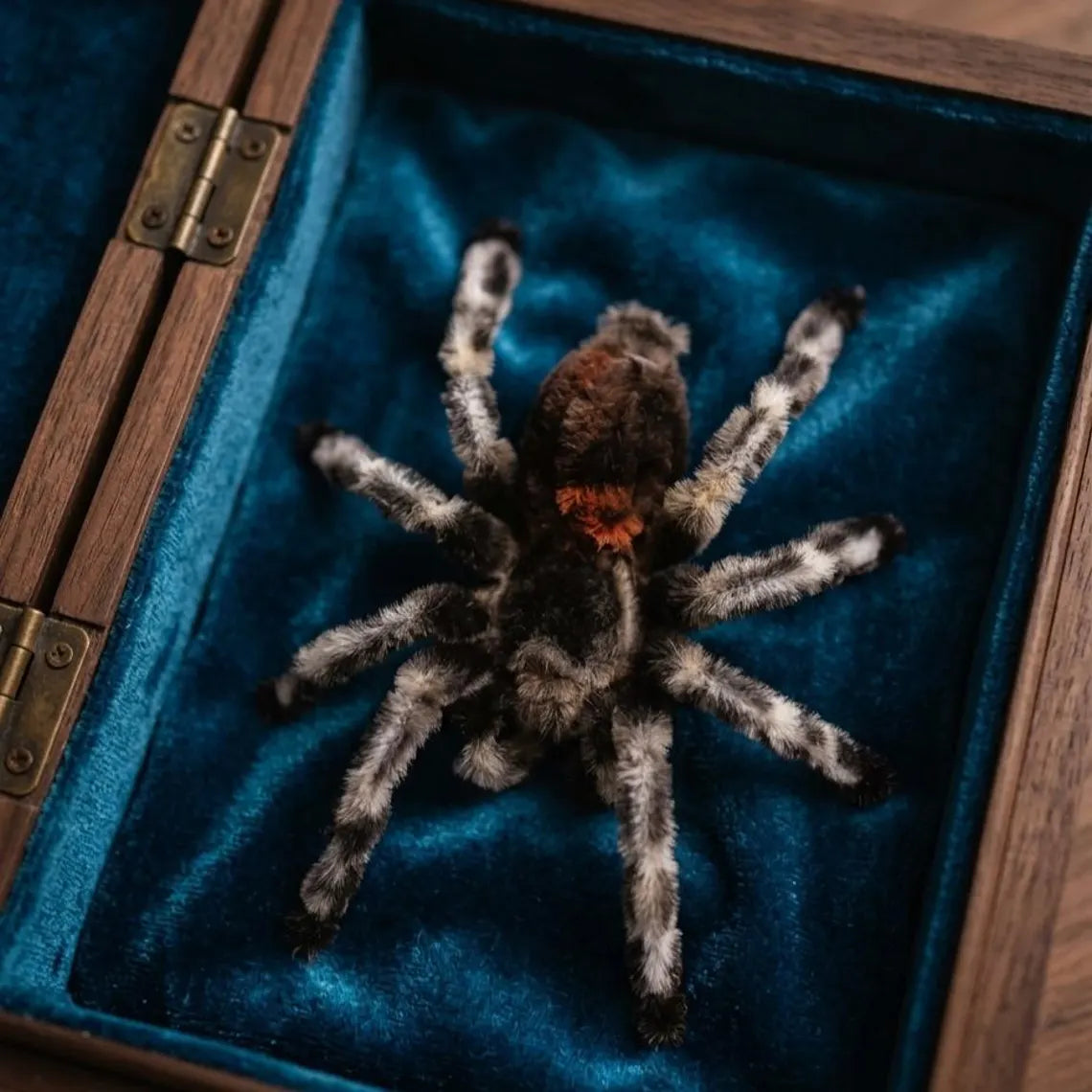 Handmade Mexican Redknee Tarantula Hair Clip, Fuzzy Banded Legs, Gothic Halloween Accessory